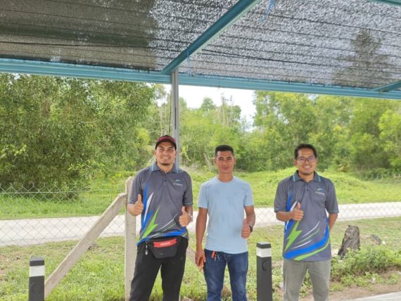 installation lamp post ev charger at redang bro, terengganu