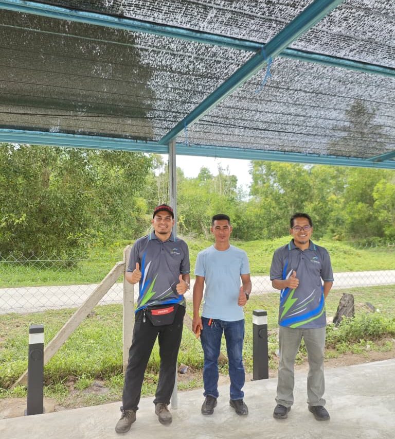installation lamp post ev charger at redang bro, terengganu
